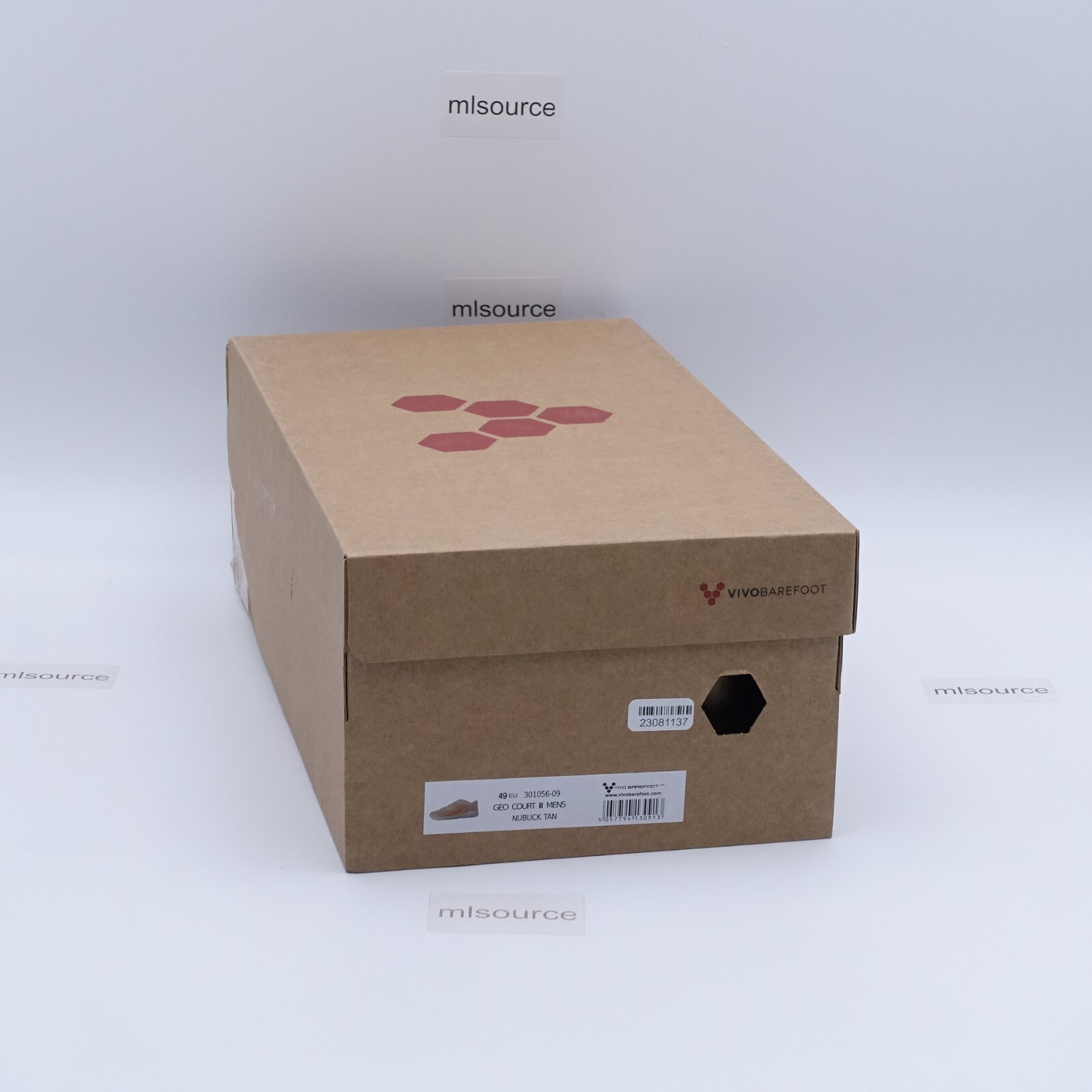 Vivobarefoot Men's Geo Court III Minimalist Leather Sneakers 301056-09 Tan