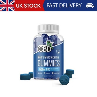 CBDfx 1500mg CBD High Strength Men's Multivitamin Gummies, Vitamins A, C, D3, E,
