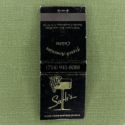 Vintage Matchbook Sark s Restaurant Rancho Cucamonga CA Matches Unstruck