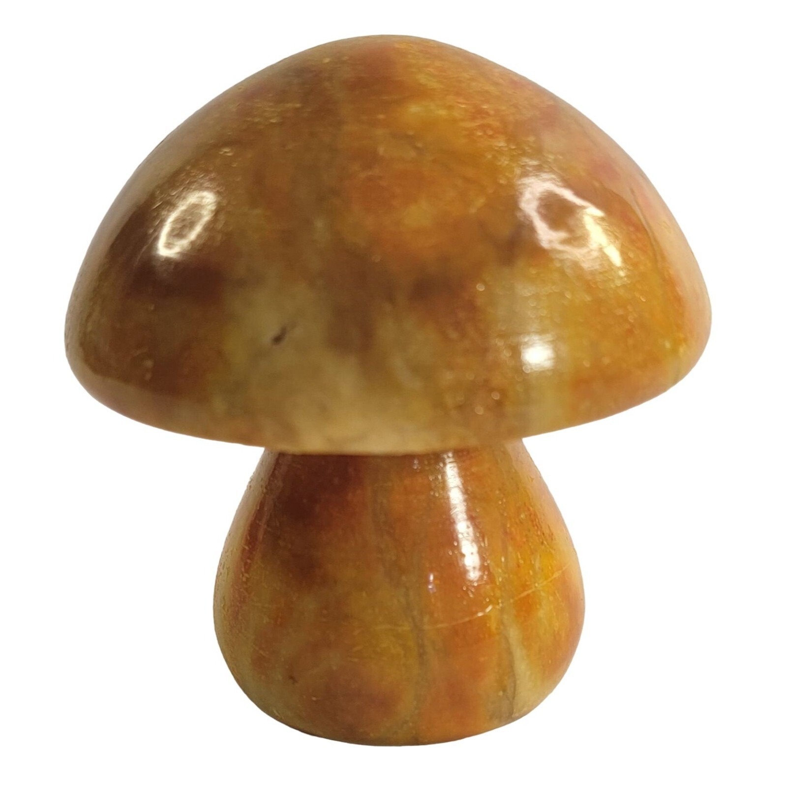 【送料込】 Vintage Mushroom Carved Hand Italy In Made Alabaster Genuine アンティーク雑貨