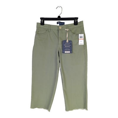 Democracy Womens Size 2 Green Ab Solution Skimmer Jeans Crop Capri Stretch New
