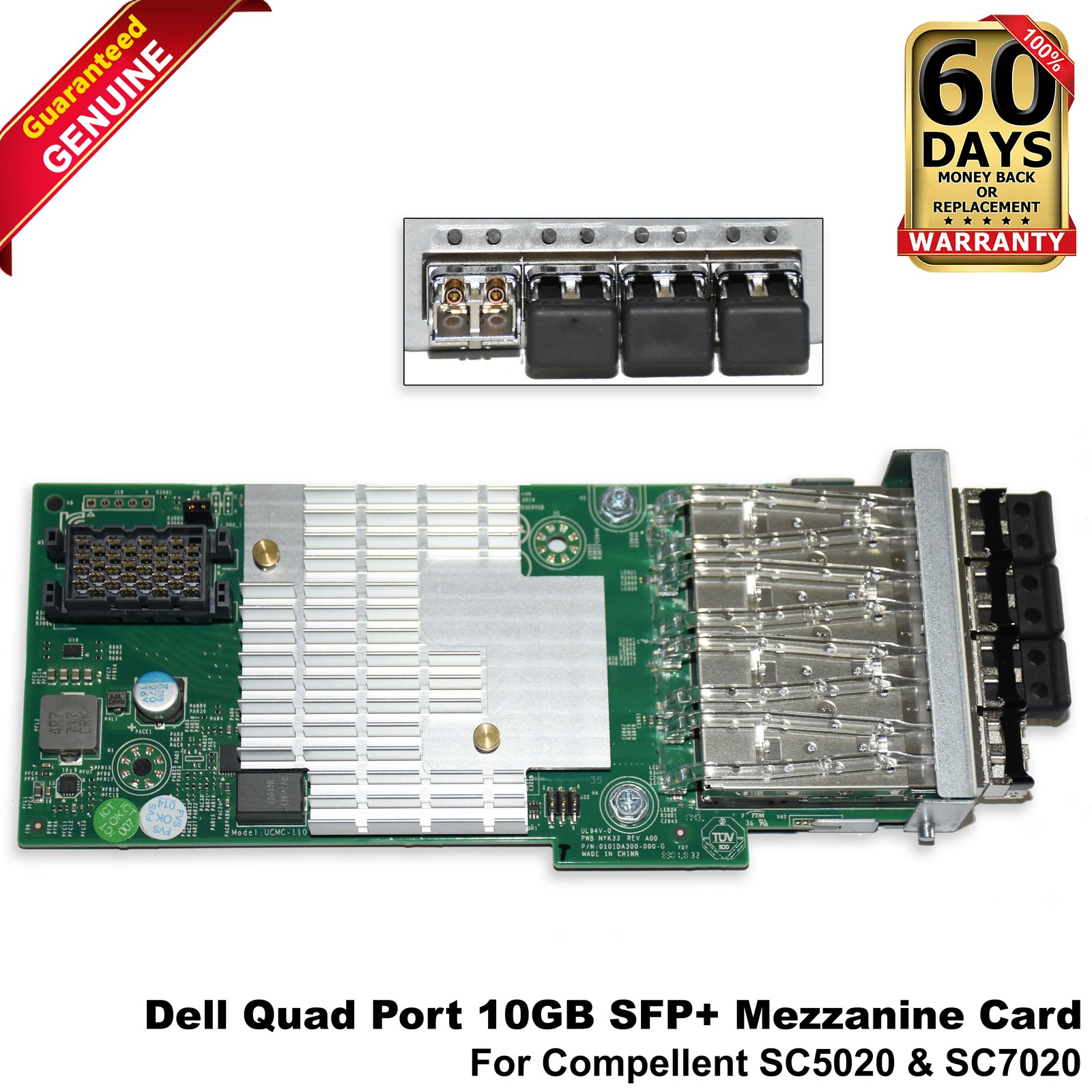 Lot Of 2 Dell EMC SC7020 Quad-Port 10Gb SFP+ I/O Mezzanine Card KCVN9 0KCVN9 - Picture 1 of 5
