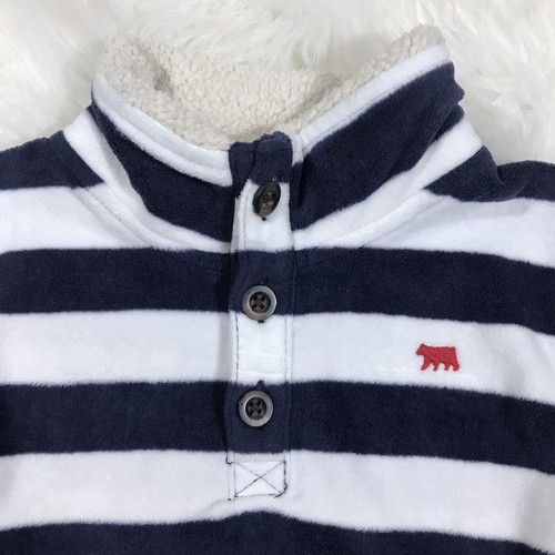 Carter's Baby Boy Blue & White Striped Sherpa Lined Sweater Button Up 24 Months
