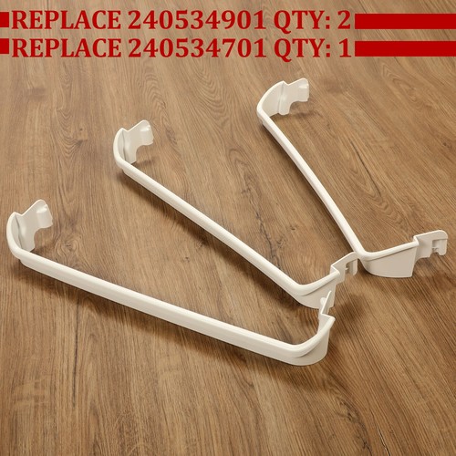 3PC Door Rack Shelf Retainer Bar For Frigidaire Refrigerator 240534701 240534901
