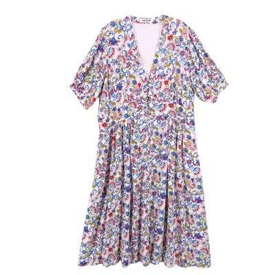 BODEN Elsa Midi Tea Dress Floral Colorful Short Sleeve Estimated Size US 12