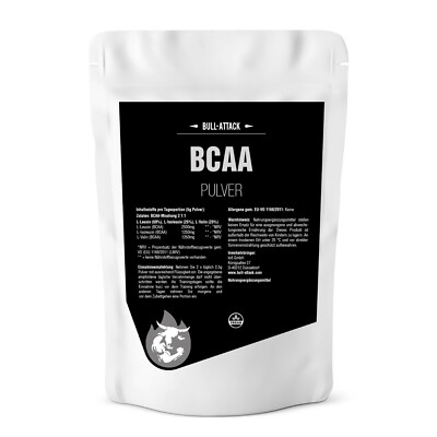500g BCAA Pulver - 100% Pure 2:1:1 !! Aminosäuren L-Leucin L Isoleuchin L-Valin