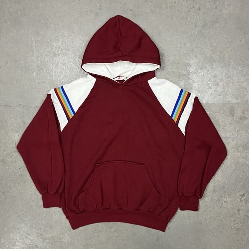 Vintage 80s Acrylic Cut And See Hoodie Sweatshirt Red XL | eBay