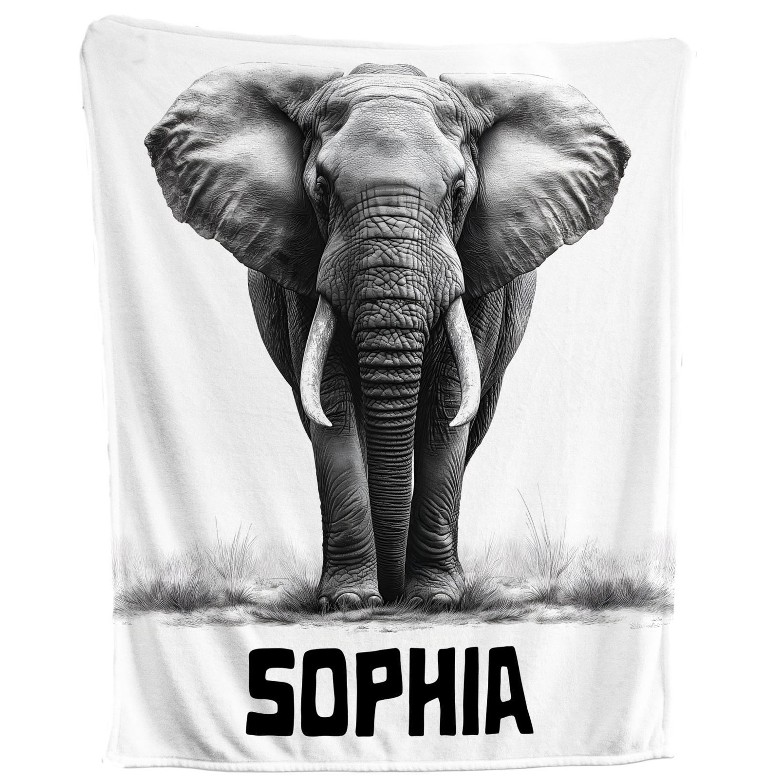 - Personalized Fleece, Elephant Child Kids Baby Gift