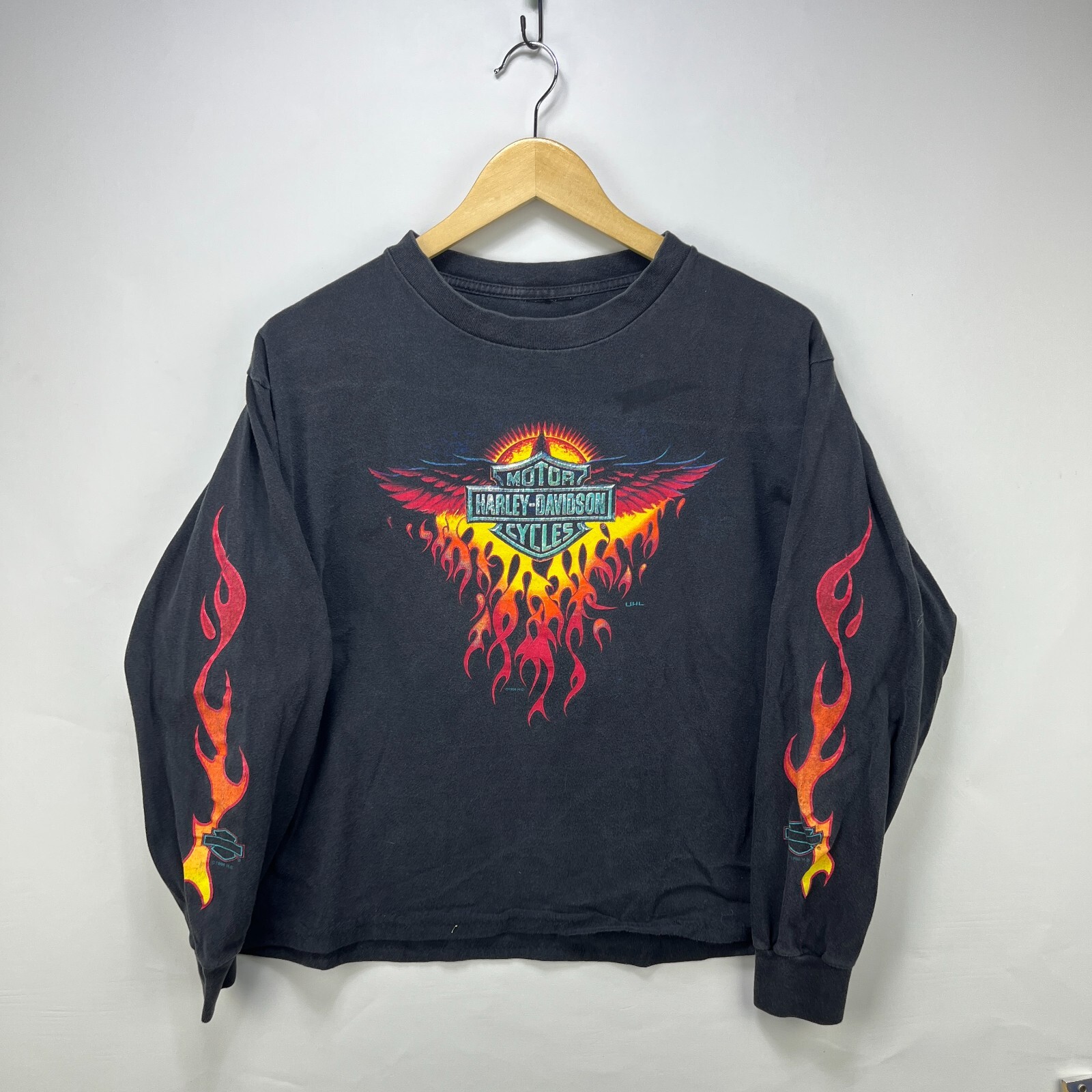 【グッドフェード】 HARLEY-DAVIDSON 刺繍 サーマル ノースリーブ グッドフェード】 HARLEY-DAVIDSON 刺繍ロゴ ノースリーブ 黒
