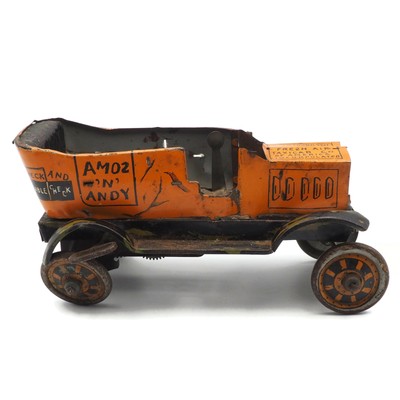 Vintage Marx Amos and Andy Fresh Air Taxi Litho Tin Wind-Up As Is For Parts Only