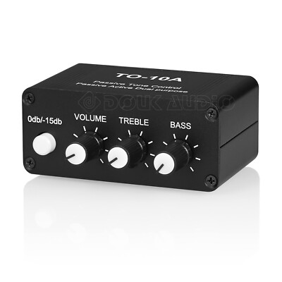 Mini Audio Attenuator 3.5mm/RCA Volume Controller Stereo Preamp w/Tone Control