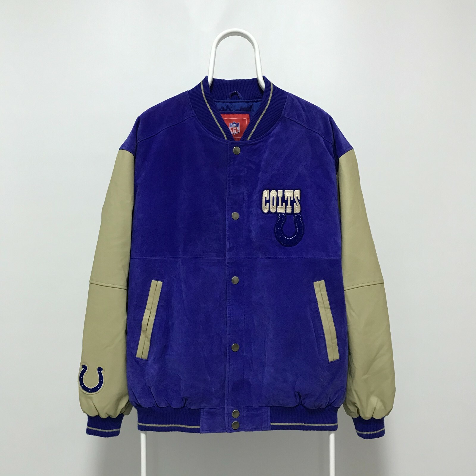 COLTS Indianapolis Vintage Leather Jacket Bomber NFL 90s COLTS Indianapolis Vintage Leather Jacket Bomber NFL 90s