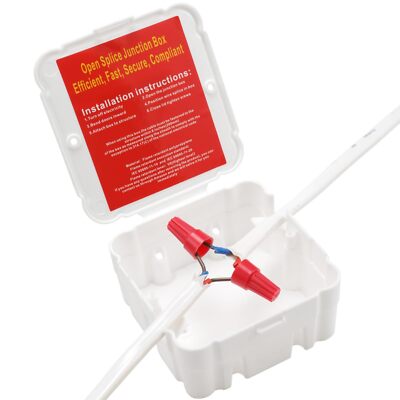 Open Splice Junction Box Single One-Piece Junction Box Splice Box. Repair Ope...
