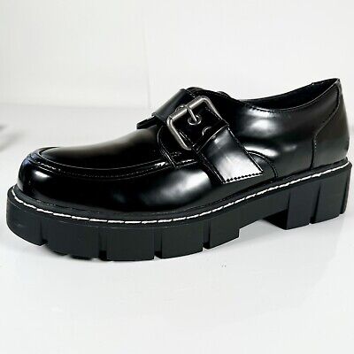 UNIONBAY Black Lug Sole Loafers Women s Size 9.5 Chunky Platform Slip On Shoes