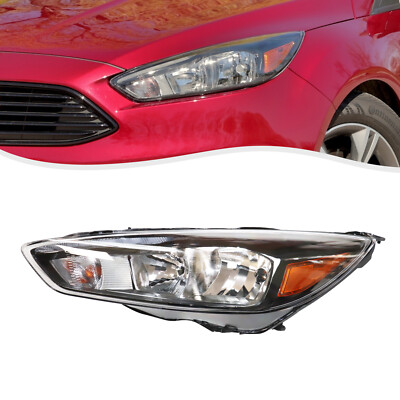 For 2015-2018 Ford Focus Left Driver Side Halogen Headlight Headlamp w/ LED DRL 