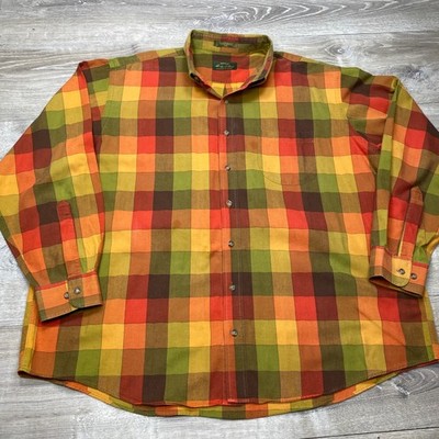 Orvis Button Down Shirt Mens XXL Plaid Cotton Wool Blend Outdoor Casual. 1 OF3