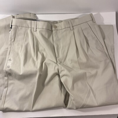 Croft & Barrow Men's Pants Classic Fit Beige 36x29 NWT Pleated