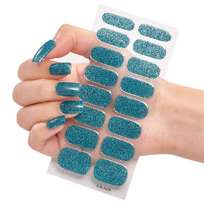 Full Size Nail Wraps Nail Polish Stickers Manicure Art Self Stick Decor 3D Decal