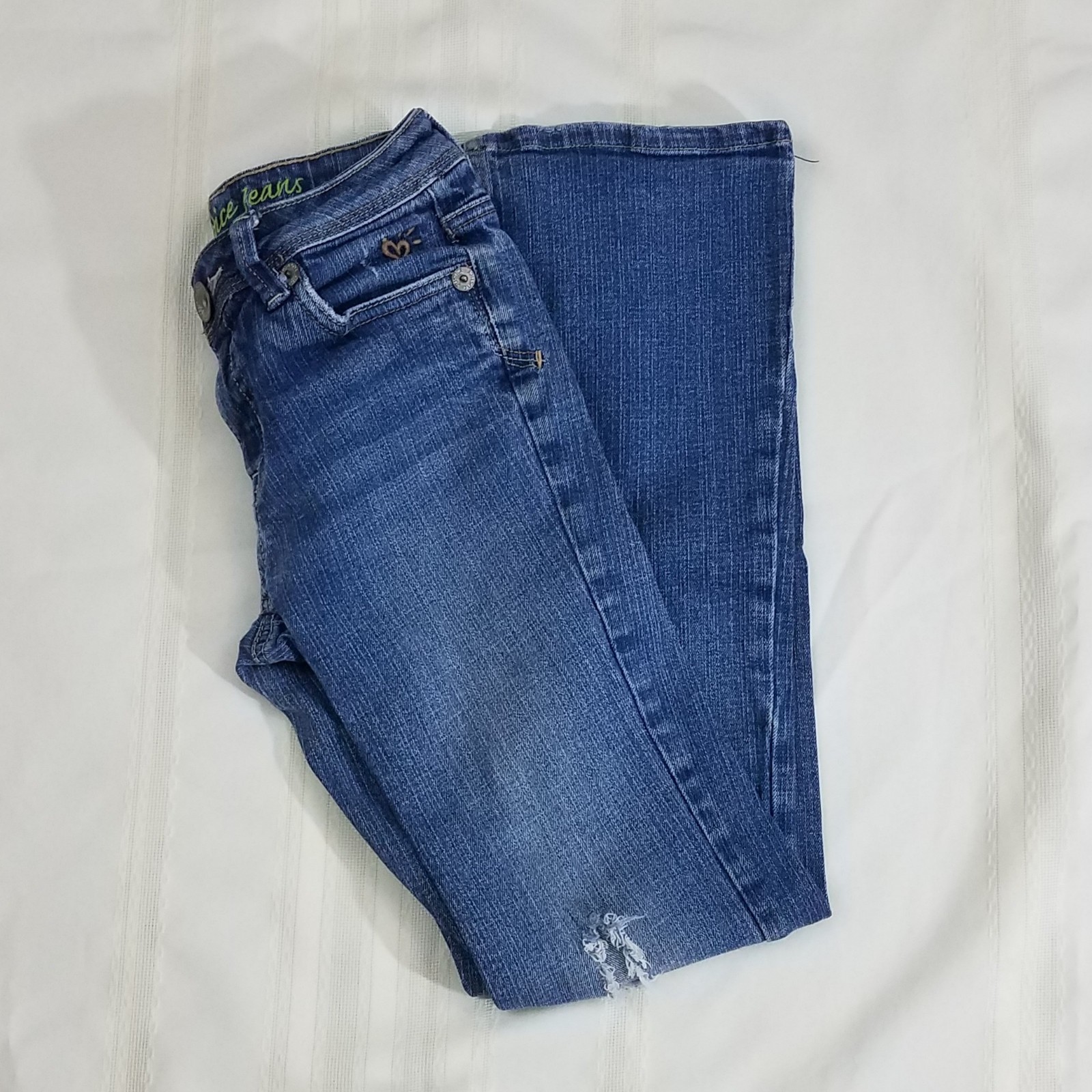 Justice Girl's Jeans Size 12 Slim Distressed Bootcut