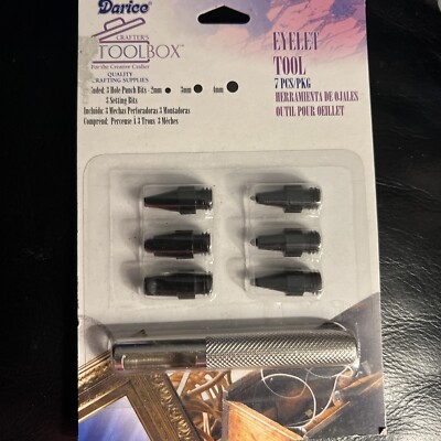 Darice Crafter Tool Box Eyelet Tool 7pc Set New Sealed Package