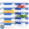 Aspinol 10-Pack Food Storage Containers with Airtight Leakproof Lids, BPA-Free Meal Prep Containers for Microwave/Dishwasher/Freezer, Blue, 47.3oz Each
