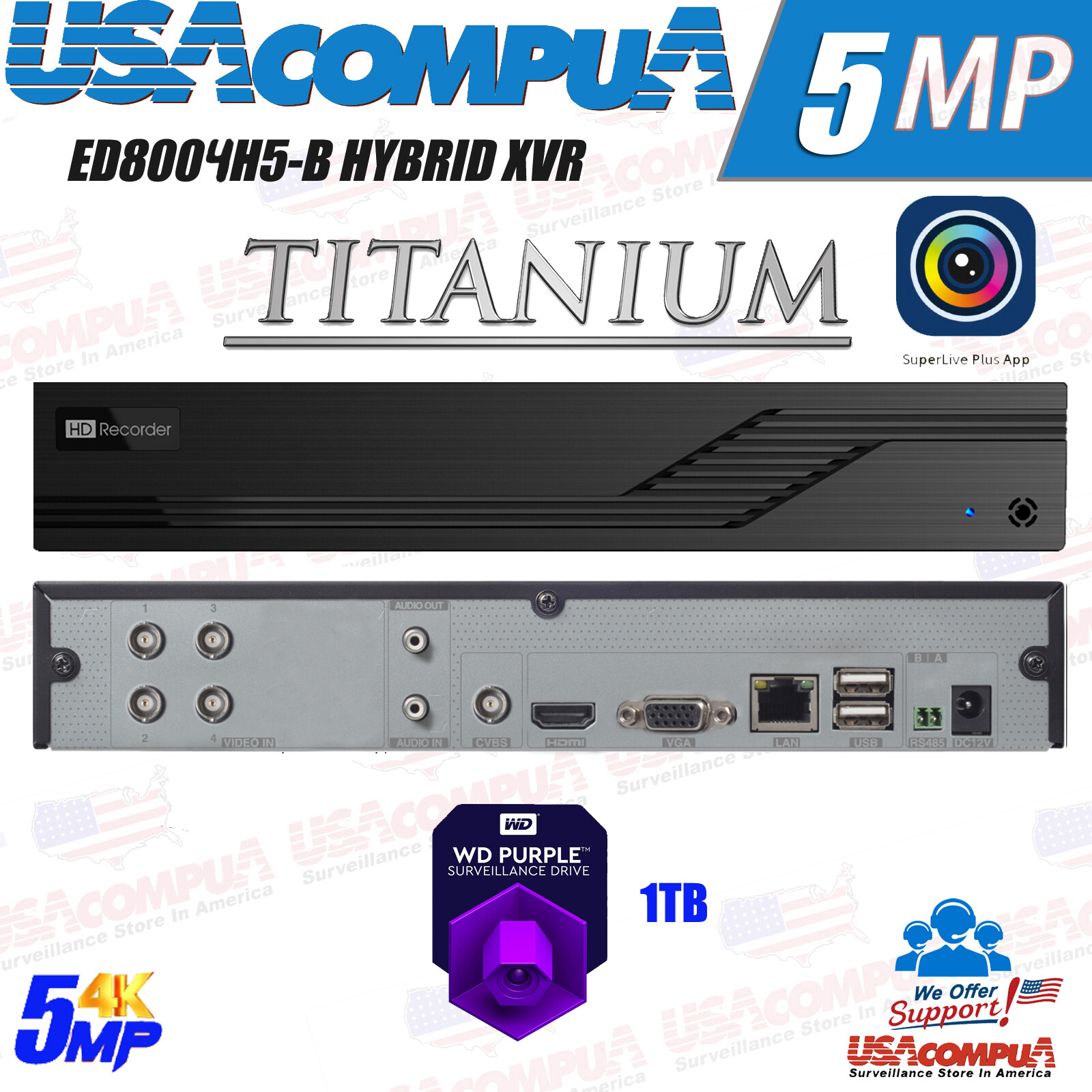 COMPATIBLE W/ Q-See 4Ch DVR 4 Channel 1080p QTH94-1 (AHD-TVI