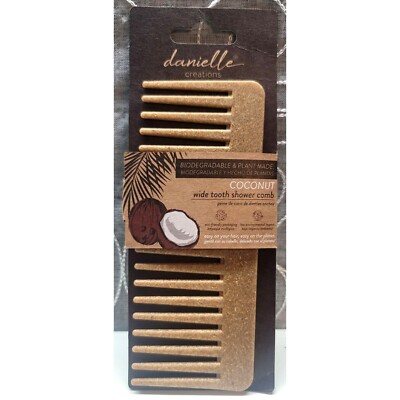 Danielle Creations Coconut Wide Tooth Shower Comb, Beige