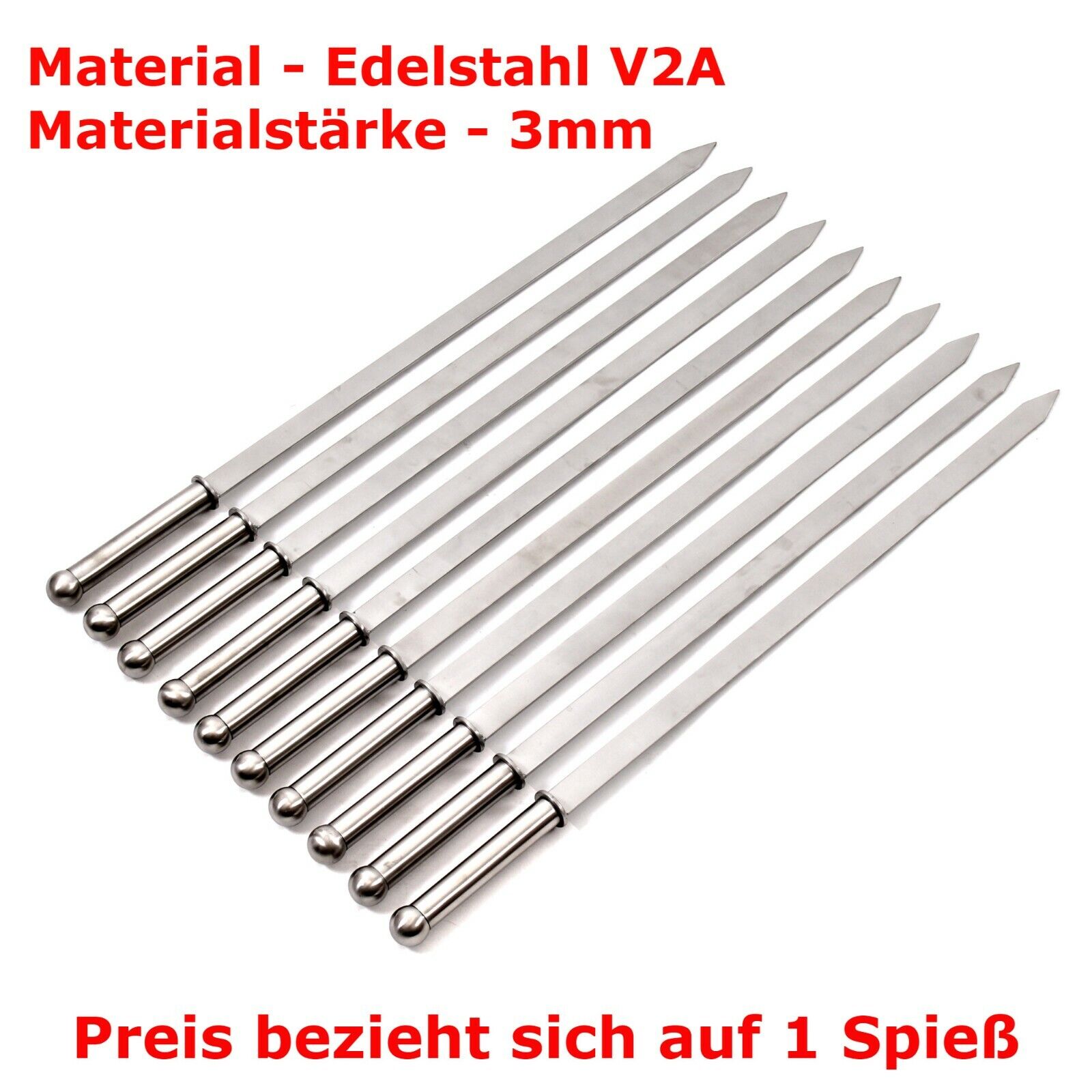 Edelstahl Adana-Kebab Luxus Spieße Köftespieße Fleischspieße V2A Made in Germany