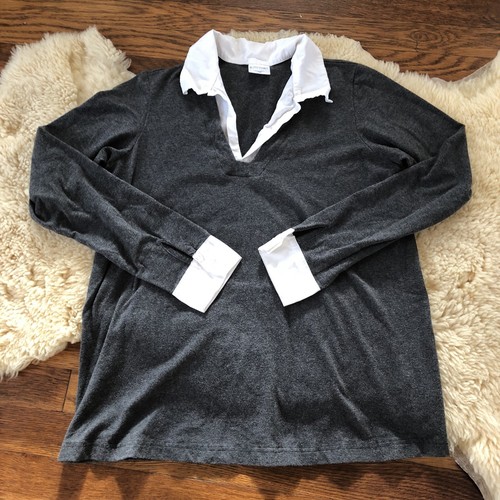 Motherhood Womens Collared Sweater Size M Gray