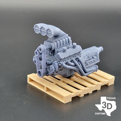 1/24 1/25 Blown 572 BBC model engine resin 3D printed multiple Hat Options