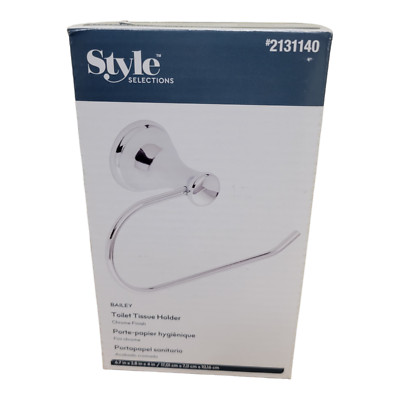 Style Selections Bailey  Wall Mount Single Post Toilet Paper Holder New Chrome