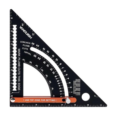 Rafter Square for Carpentry, 7 Inch Aluminum Carpenter Square (4027), Black