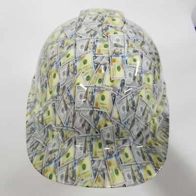 Hard Hat custom hydro dipped cap ,OSHA approved ,HUNDRED DOLLAR BILL NOT VENTED
