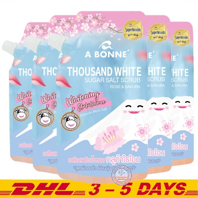 A Bonne Thousand White Sugar Salt Scrub Rose & Sakura Whitening x 5
