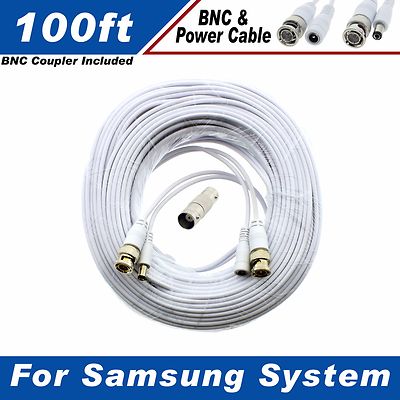 100 Ft Security Camera Cable for Samsung SDE-3004N & Other Security System 