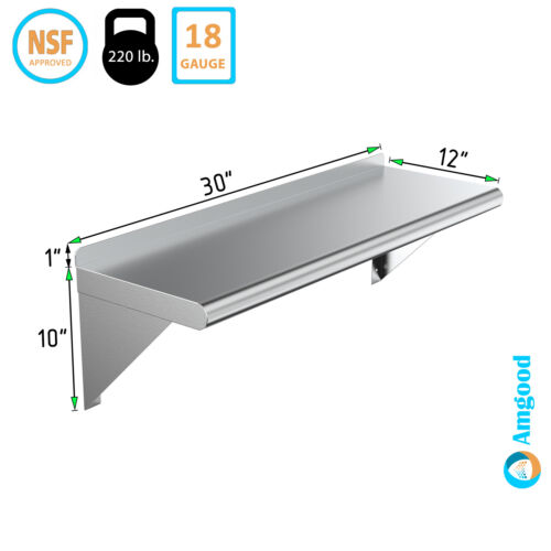 12" x 30" Metal Shelf | NSF Stainless Steel Shelf ||