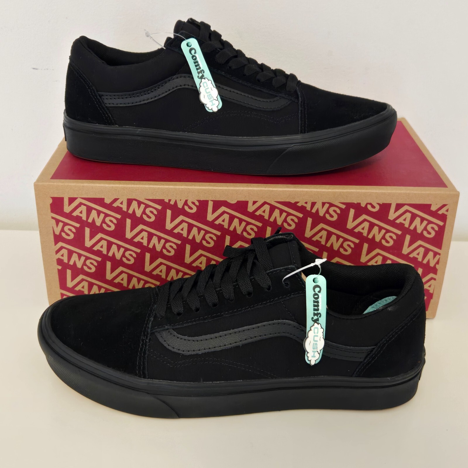 靴 vans ComfyCush Authentic VANS Comfycush Old Skool Discontinued Classic Black/Black M9