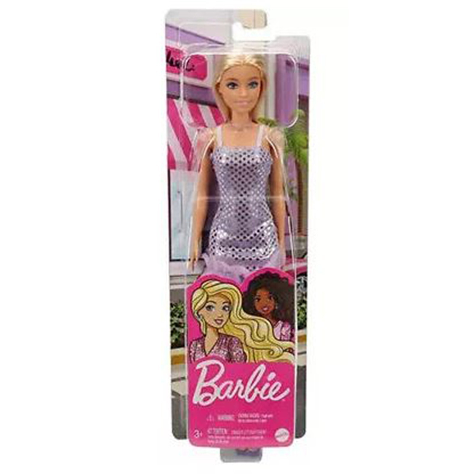 Кукла Mattel Barbie Blonde в голубом платье с блестками, НОВАЯ
