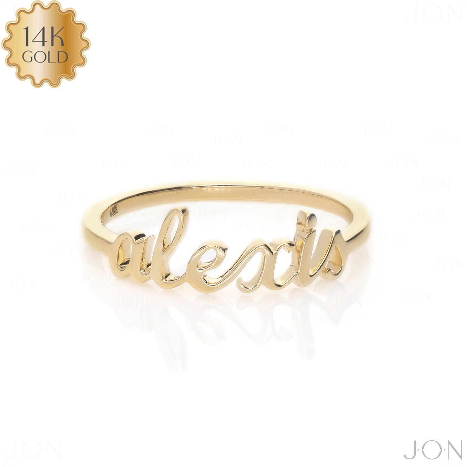 14k Solid Gold -  Breathe Personalized Script Size-3-8 US-04th July Jewelry
