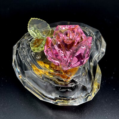 Music Box Love Heart Rose LED Lighted Crystal-Like Holiday Birthday Wedding Gift