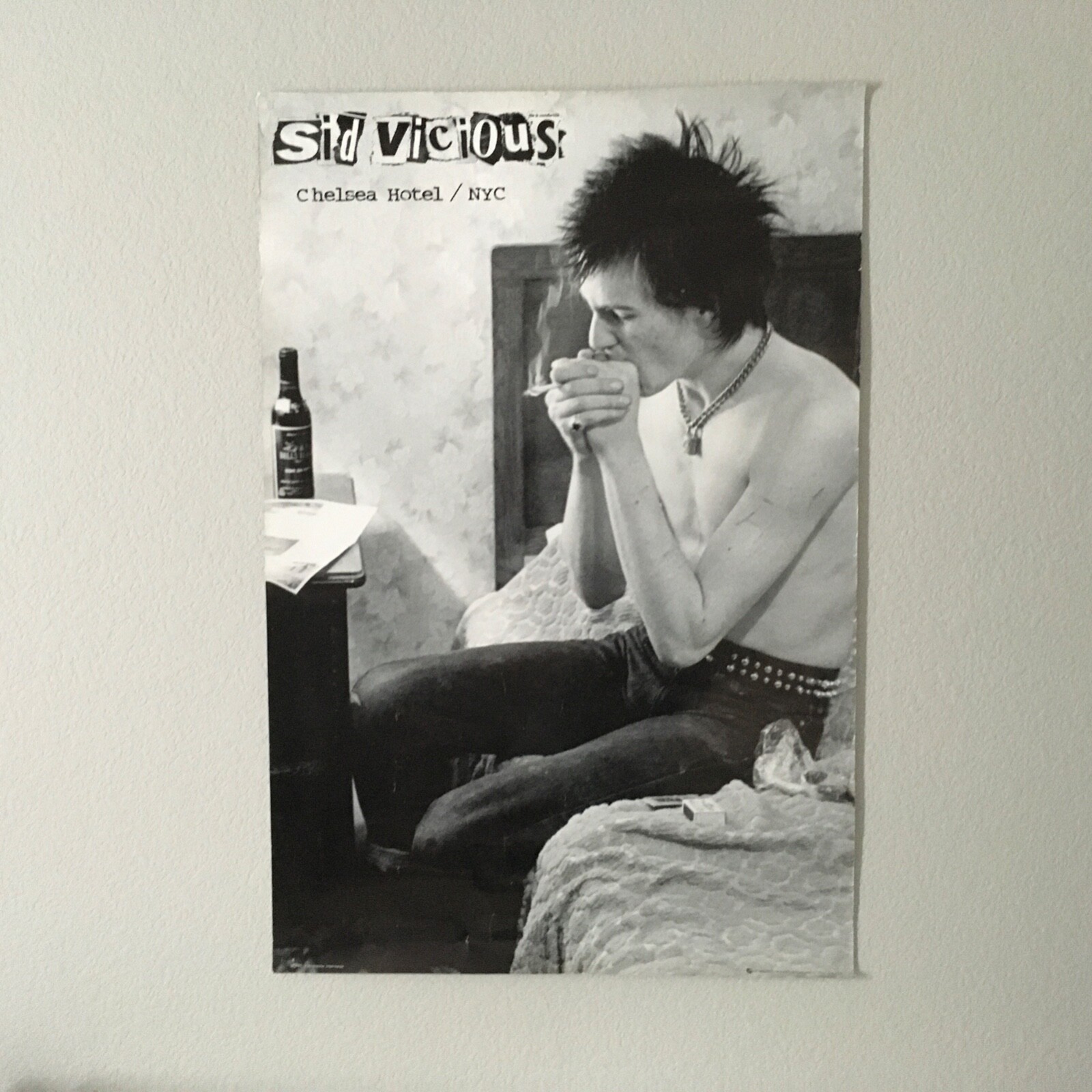 1998 SID VICIOUS Black and White Poster Chelsea Hotel NYC