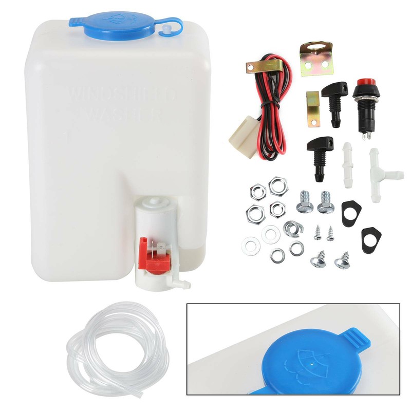 Universal 12v windscreen washer bottle kit motor pump jets 160186 classic mini eBay