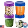 Jucoan 16 Pack Glass Baby Food Storage Jars, 6 Ounce Small Baby Food Storage Containers with Plastic Lids and Scale for Baby Meal Prep, Jam, Snack, Fruits, Microwave Dishwasher Safe