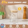 SENTVEND 37 Oz Glass Storage Jars with Bamboo Lids - 6 Pack Clear Glass Canisters Square Airtight Stackable Ideal for Pantry Storage Containers Organizers Great for Storing Oats Coffee Beans Nuts etc