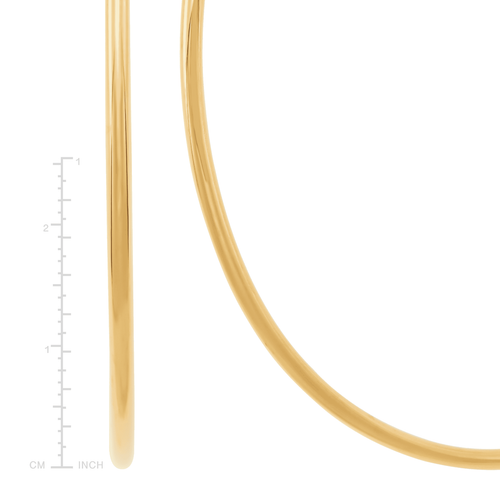 Pre-owned Welry 80mm C-hoop Earrings In 14k Yellow Gold