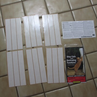Cat scratching furniture stickers stickypaws deterrent 6 pages up to 36 strips 