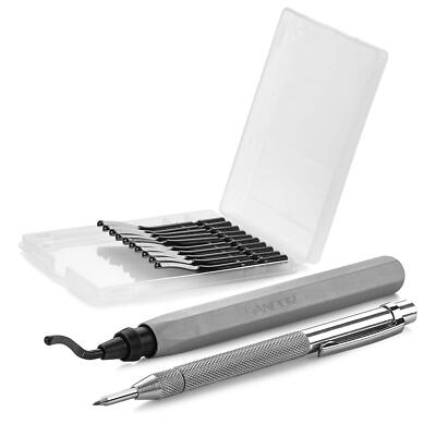 Deburring Tool 10 Extra Blades And Scribe Pen And Zipper Storage Case Machinist