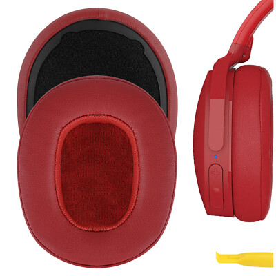 Geekria Protein Leather Ear Pads for Skullcandy Venue Wireless Headphones (Red)