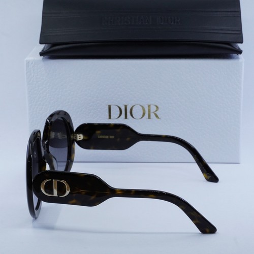 Pre-owned Dior Bobby R1u 20a1 Dark Havana/gradient Smoke 56-20-140 Sunglasses In Gray