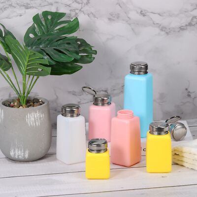4pcs 6.8 Oz/200ml Alcohol Push Down Pump Dispenser Bottle Press